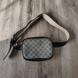 Michael Kors Black and Gray Patterned Belt Bag
